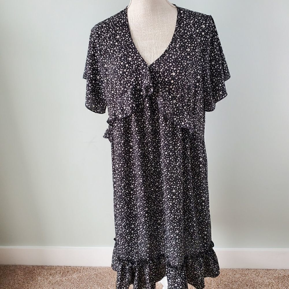 COSONEN WOMEN'S CASUAL RUFFLED TUNIC DRESS SIZE MEDIUM